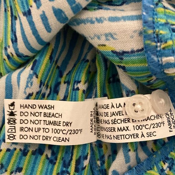 Poupette St. Barth Girls Clara Sleeveless Maxi Dress in Blue/Green Print. - Picture 9 of 9